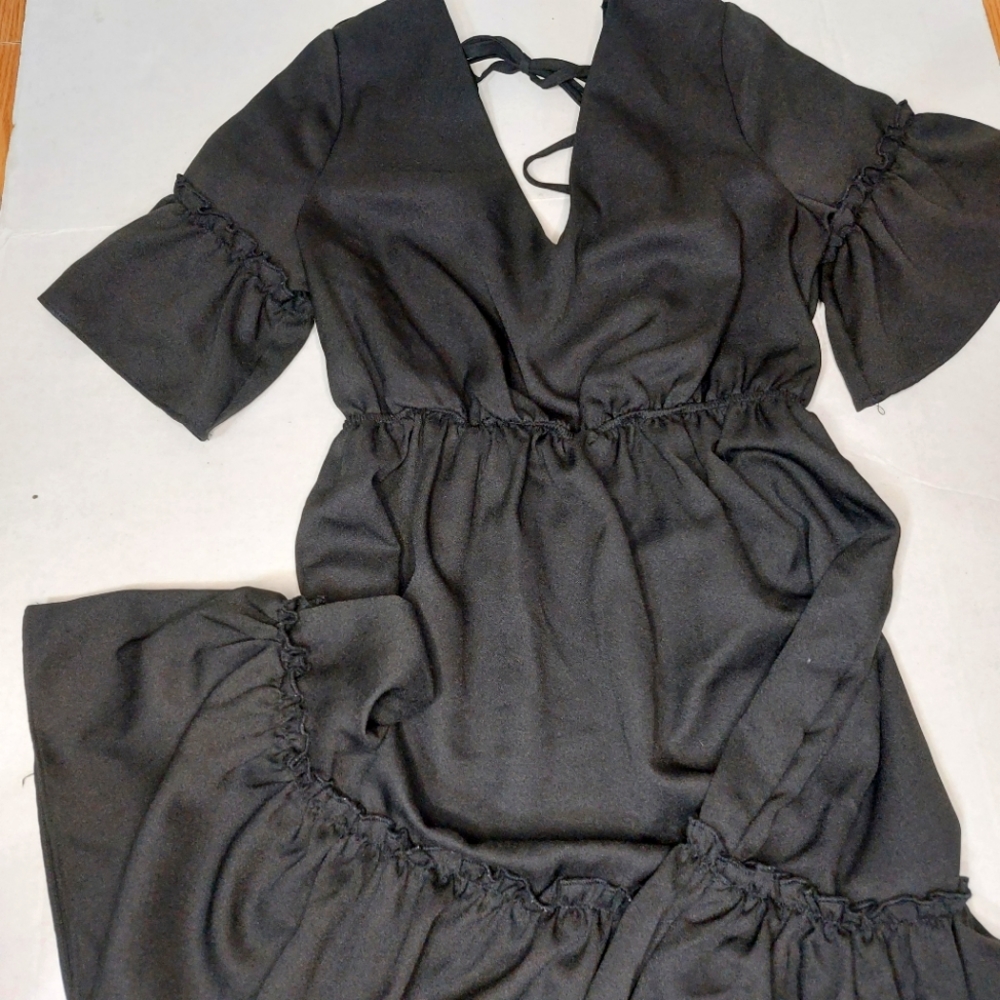 SHEIN black ruffle summer dress Size M